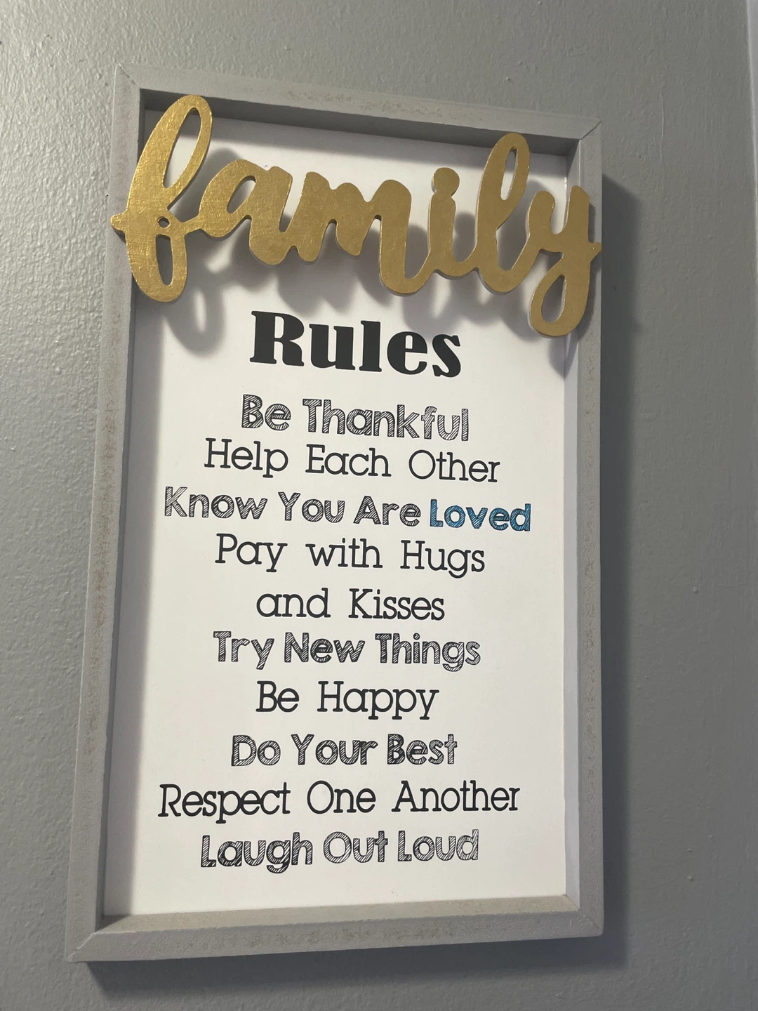 Family Rules Framed Wall Art