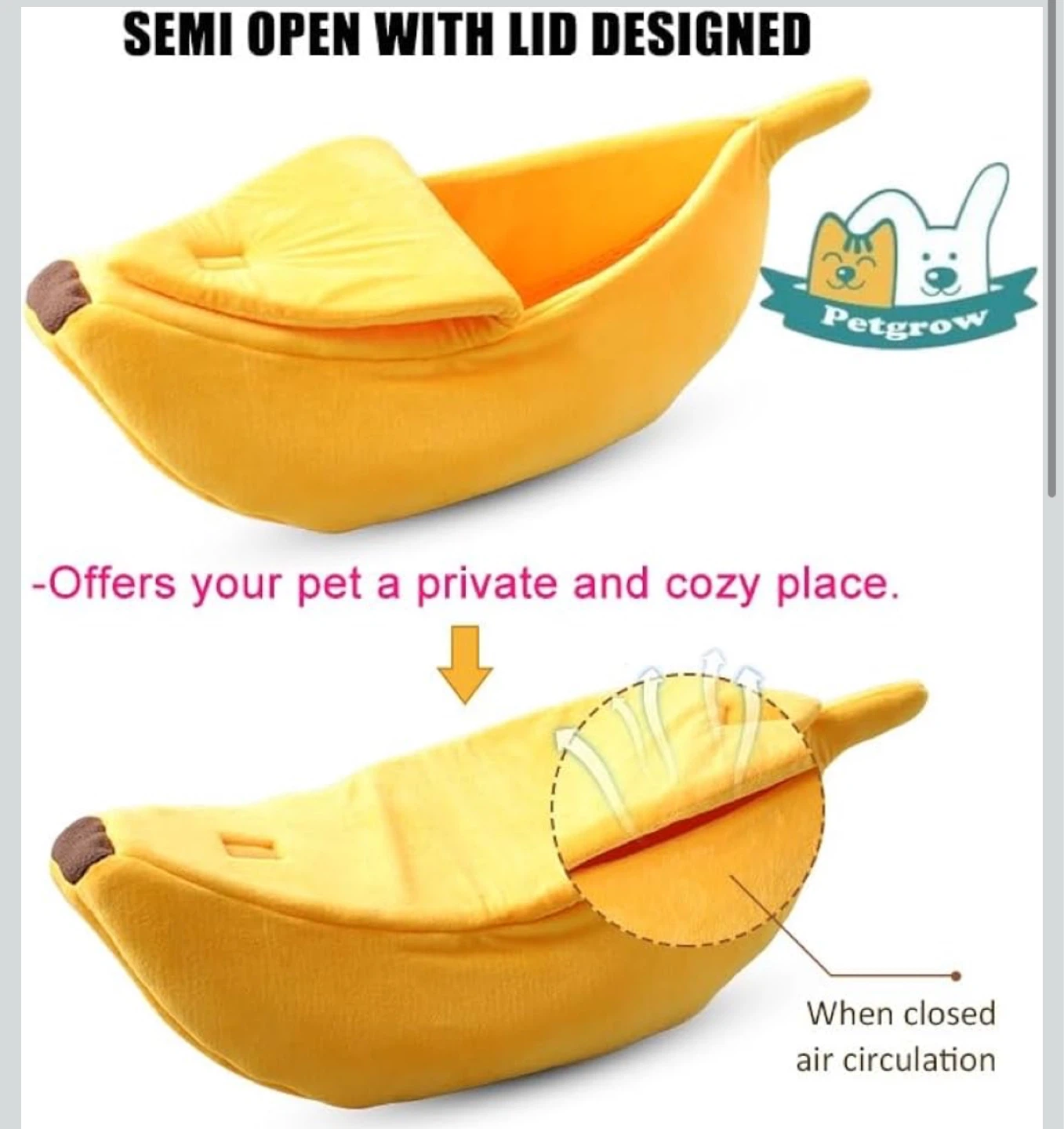Banana cat bed - PetGrow [Large]