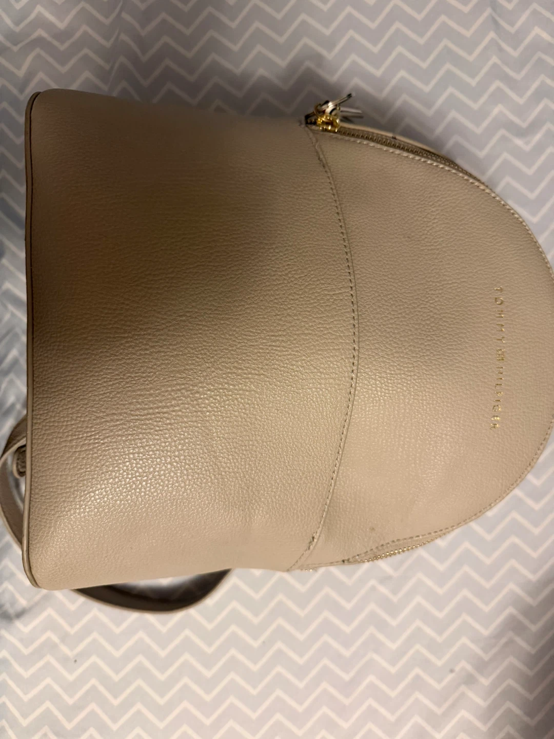 Tommy Hilfiger Women's Beige Leather Backpack
