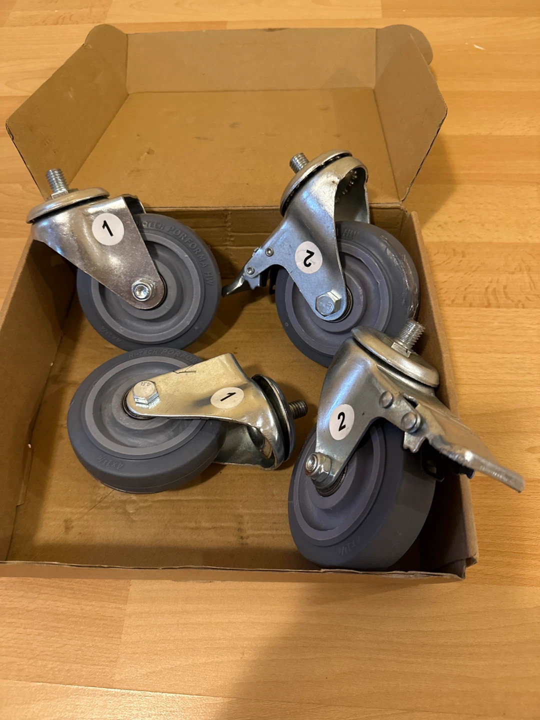 Set of 4 Casters Wheels with Brakes
