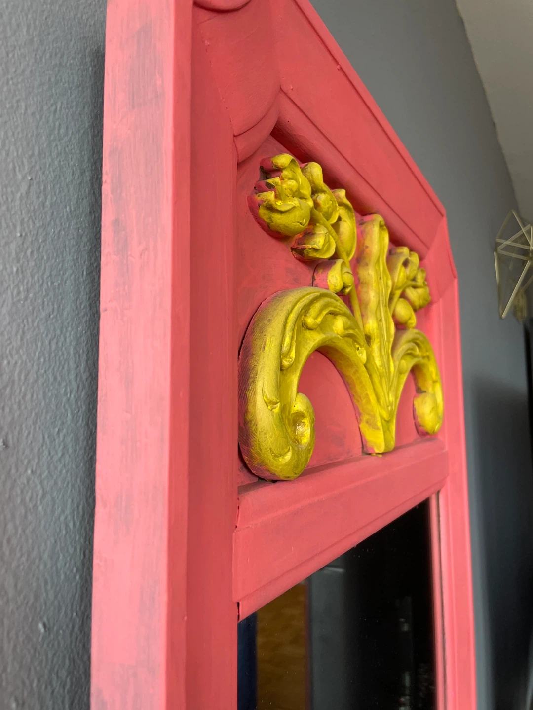 Pink and Yellow Ornate Mirror - photo 3