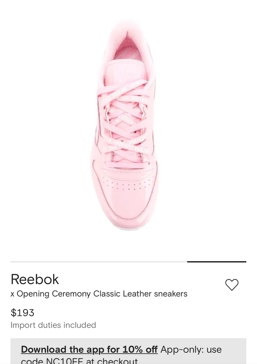 Reebok x Opening Ceremony Classic Leather Pink Sneakers - photo 3