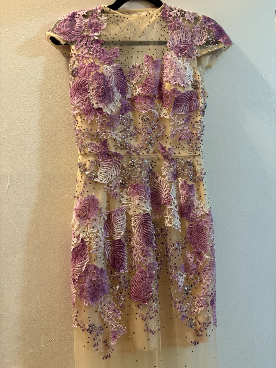 Beaded Floral Embellished Tulle Gown