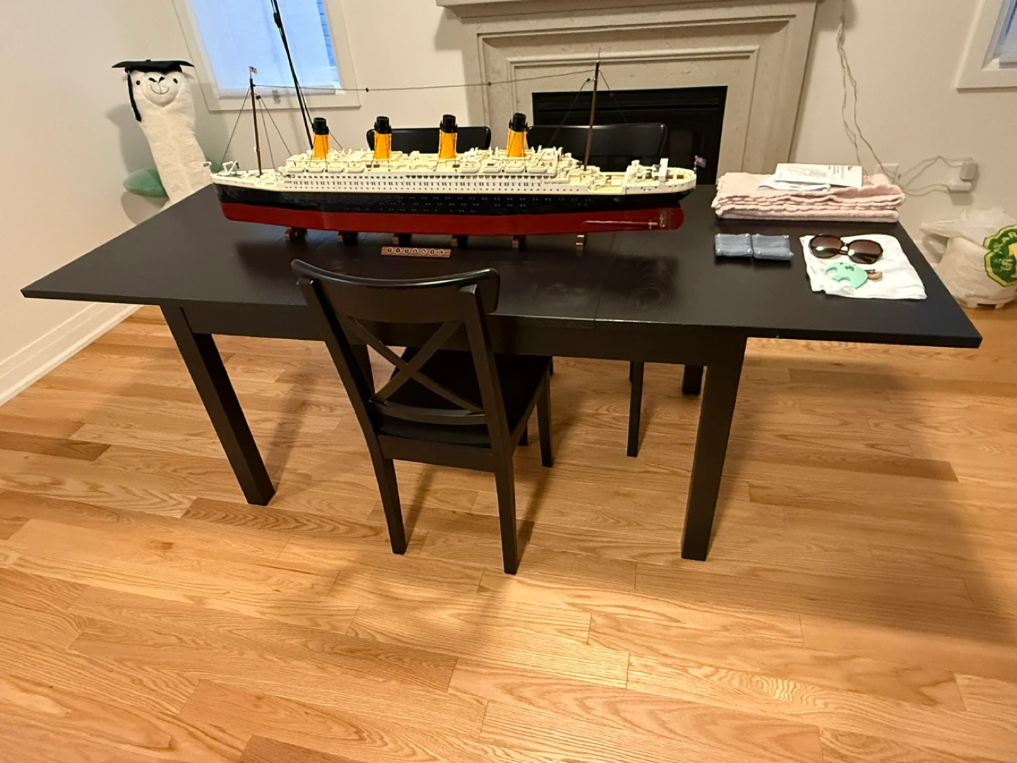 IKEA BJURSTA Extendable Dining Table - Black-Brown