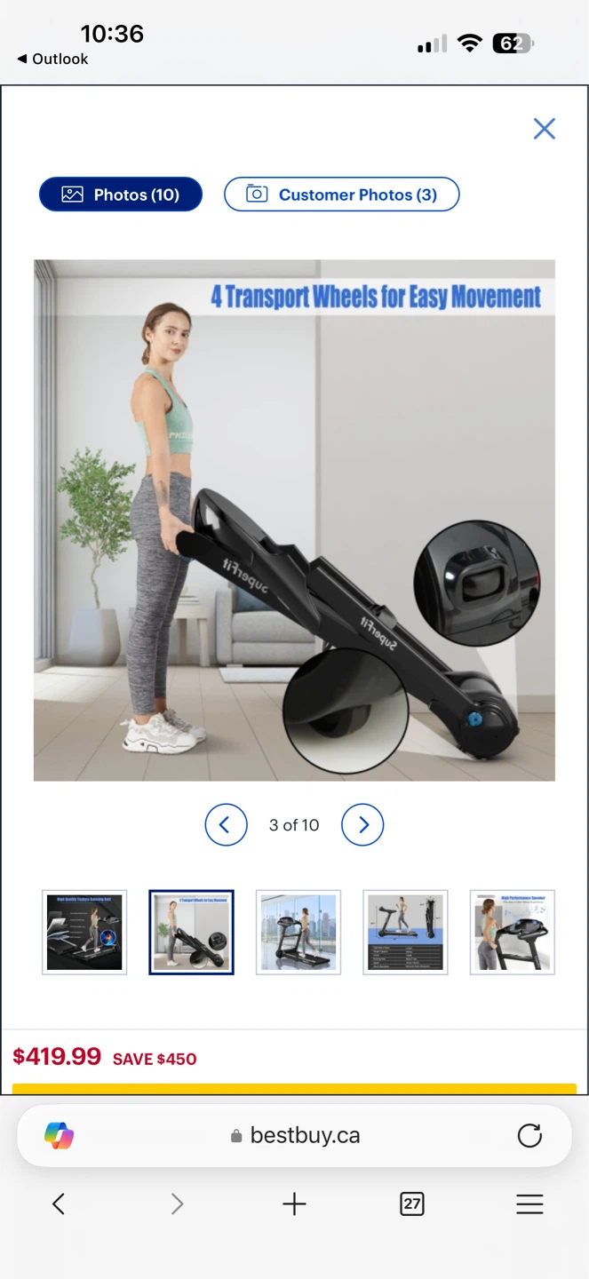 SuperFit Folding Treadmill 2.25HP - photo 3