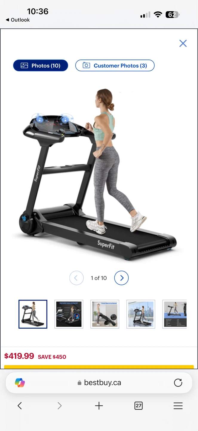 SuperFit Folding Treadmill 2.25HP - photo 4