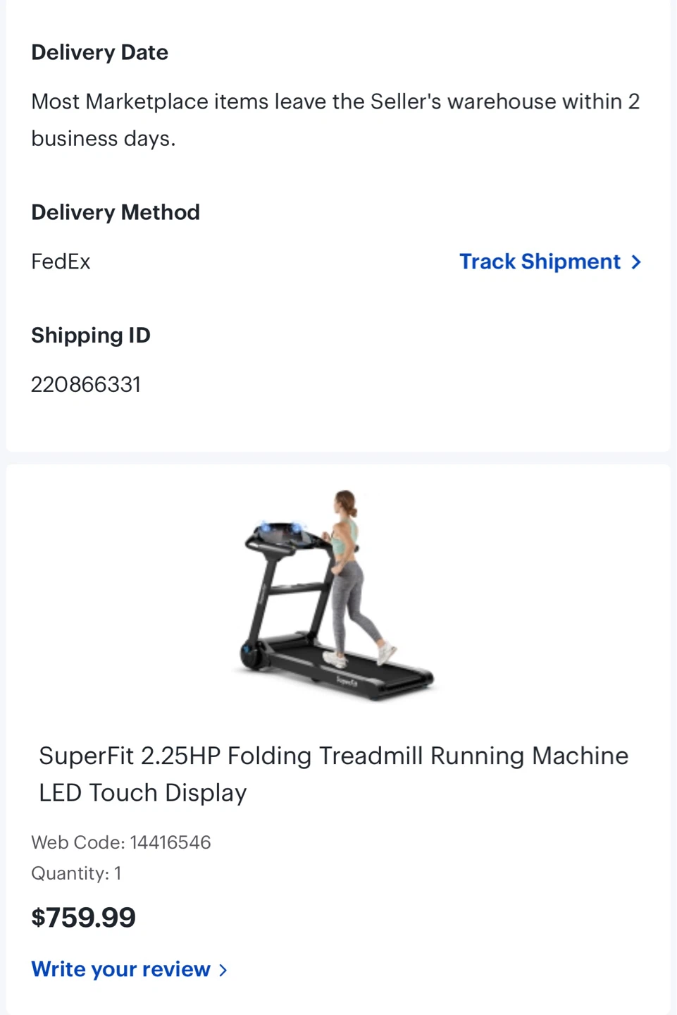 SuperFit Folding Treadmill 2.25HP - photo 5