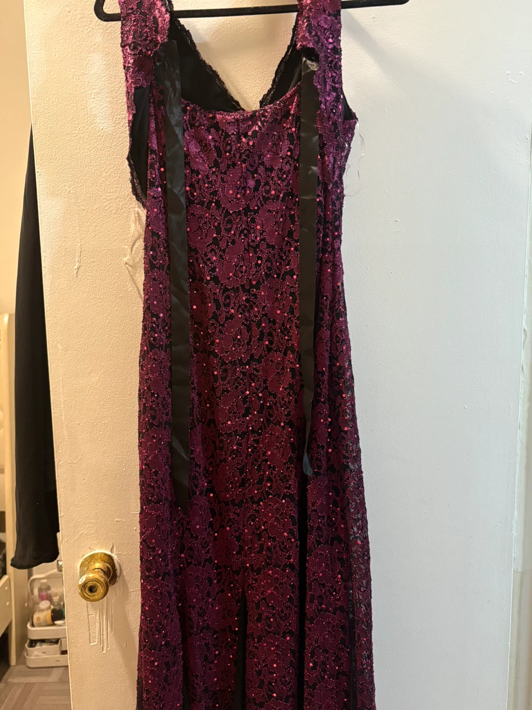 Women's Purple Lace Formal Gown - photo 3
