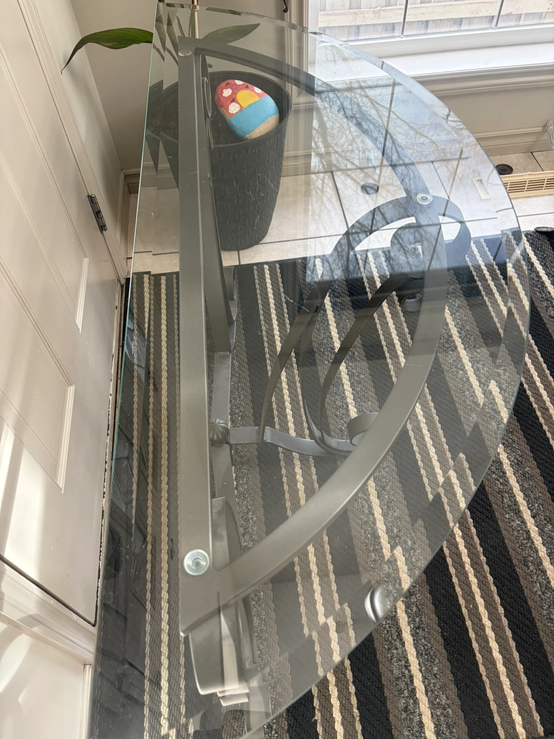 Glass and metal console table