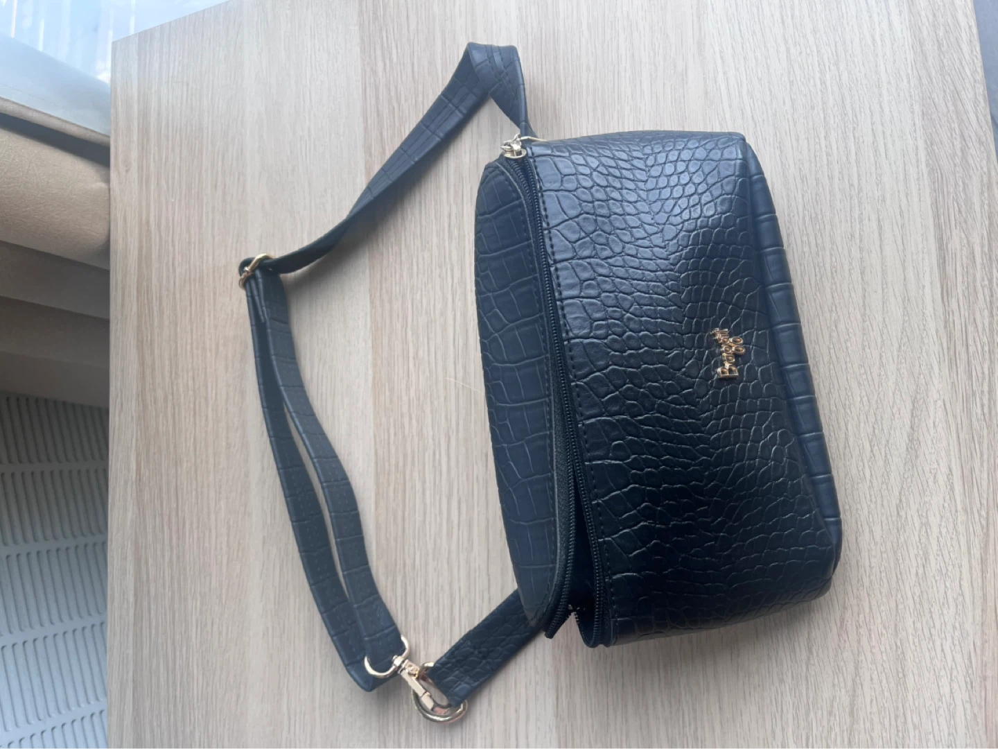 Baggit Black Croc-Embossed Belt Bag