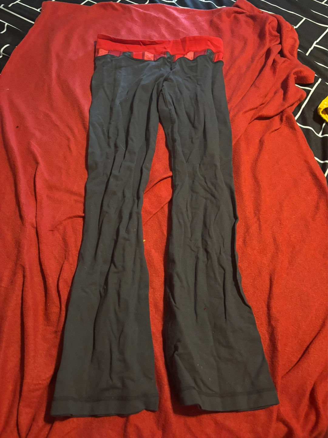 Lululemon Athletica Flared Yoga Pants Black Red Size 6