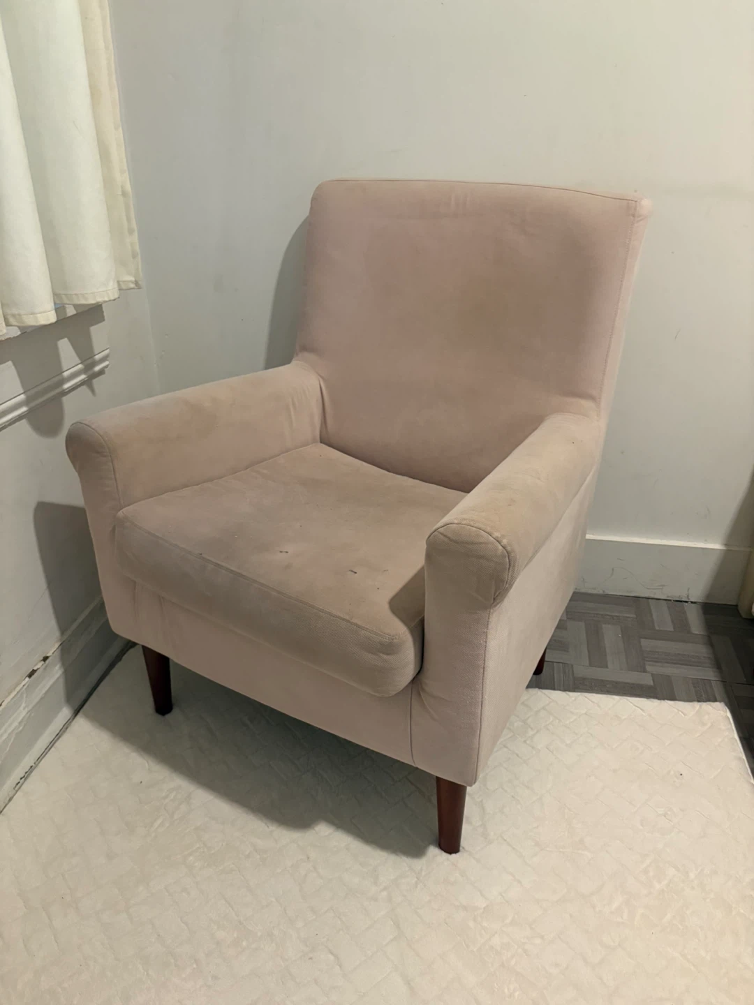 Light Pink Upholstered Armchair
