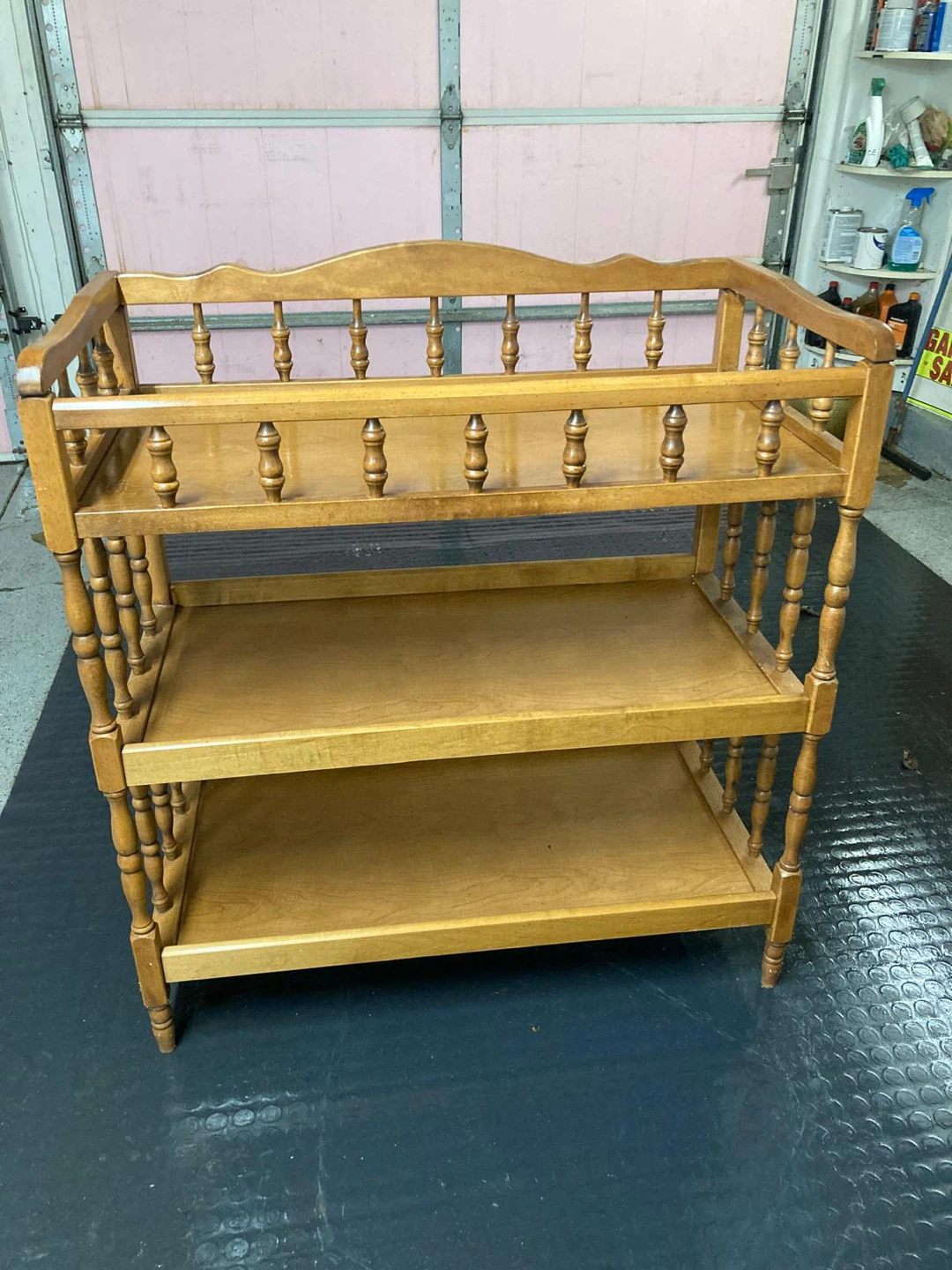 Wooden Baby Changing Table with Shelves