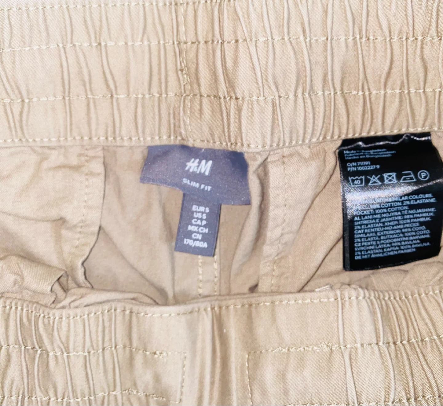 H&M Slim Fit Cargo Pants - Khaki - photo 2