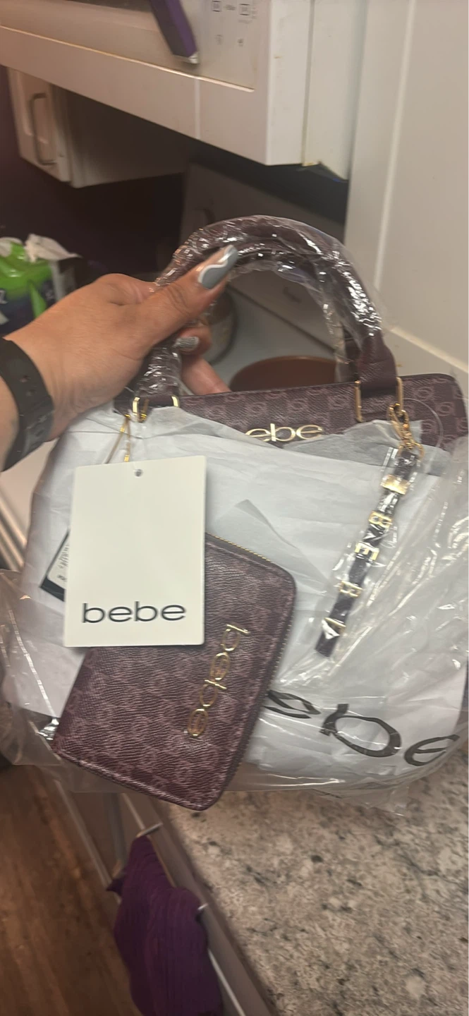 Bebe Burgundy Satchel Wallet Set - photo 3
