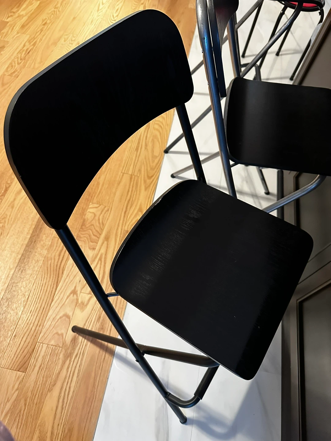 IKEA 4 Black Folding Bar Stool - photo 3