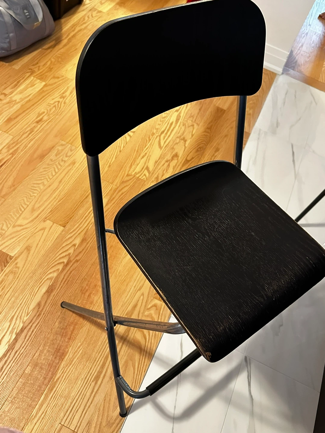 IKEA 4 Black Folding Bar Stool