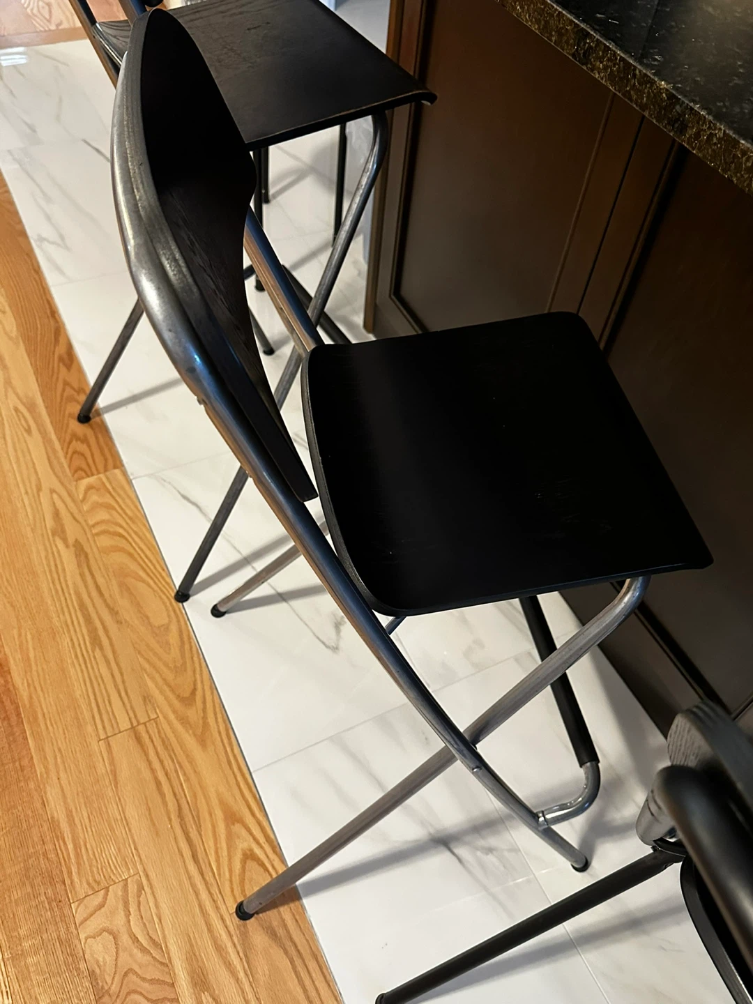 IKEA 4 Black Folding Bar Stool - photo 2