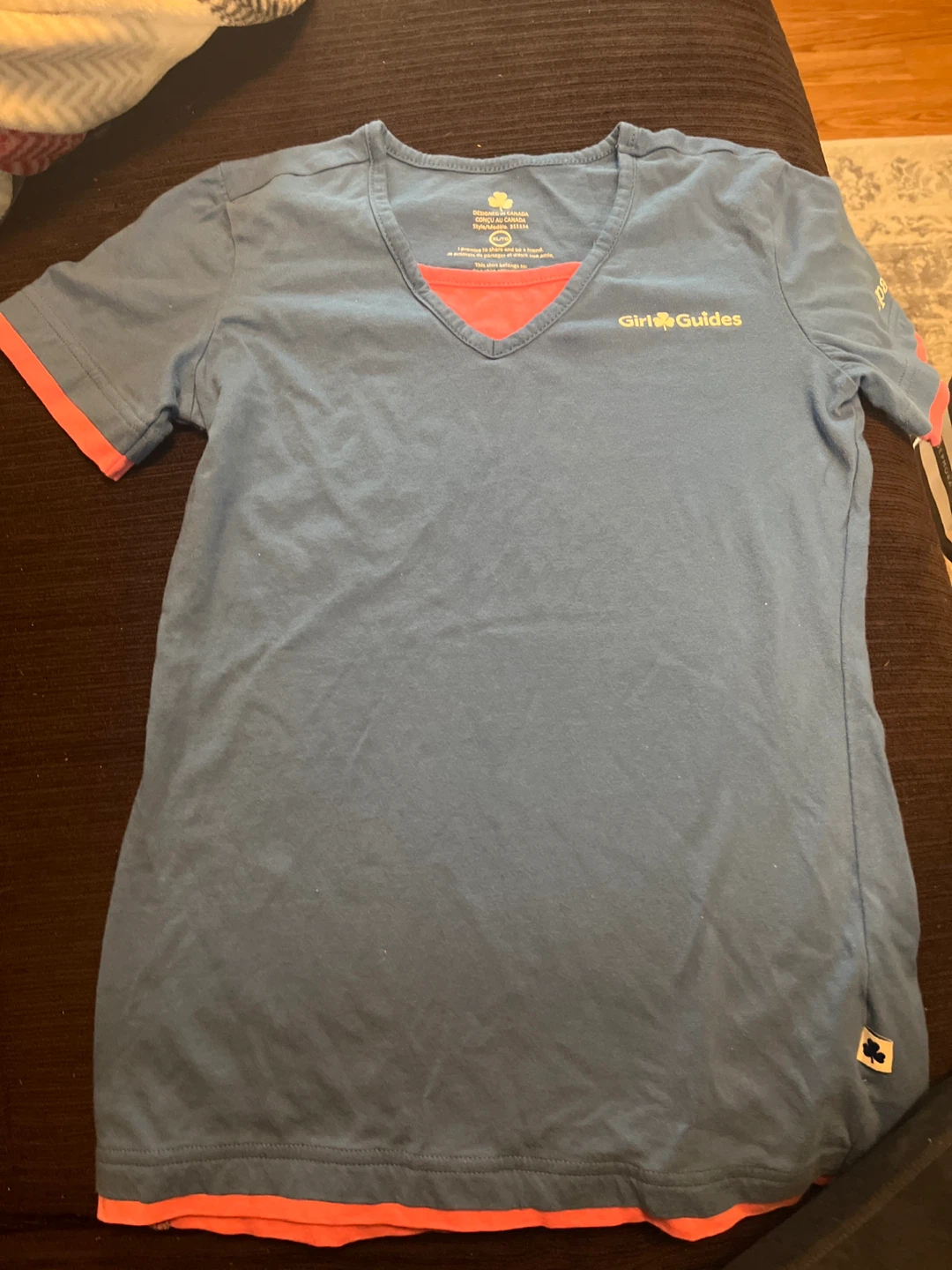 Girl Guides Blue & Coral V-Neck T-Shirt
