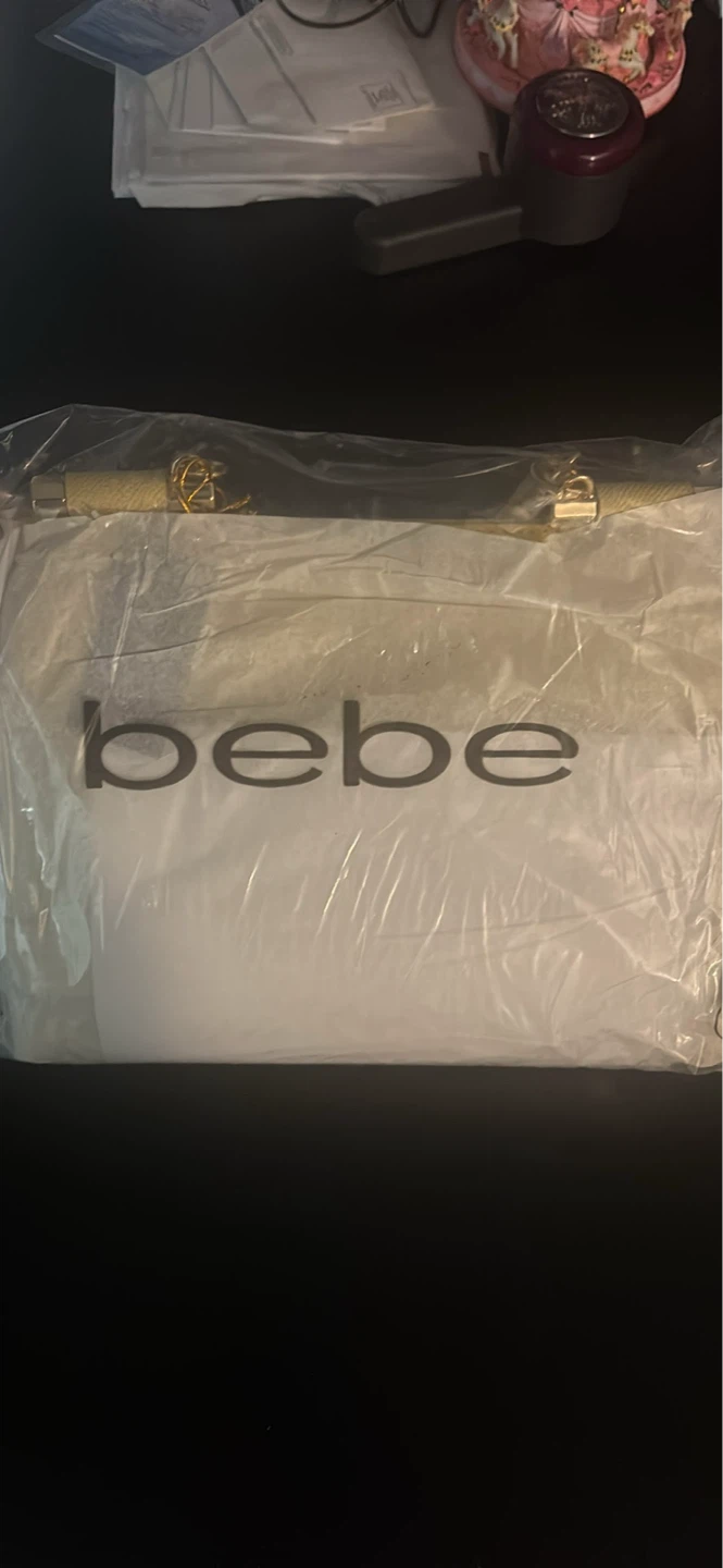 Bebe Yellow Metallic Top Handle Satchel