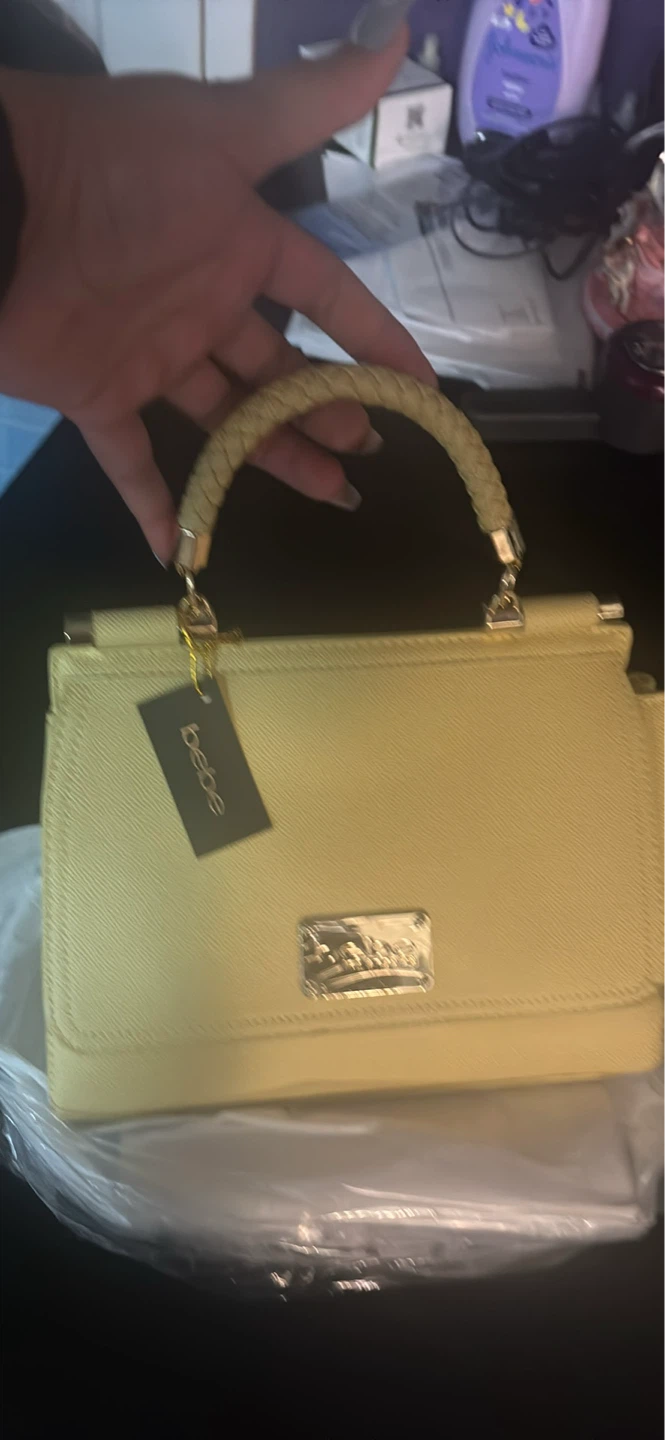 Bebe Yellow Metallic Top Handle Satchel - photo 3