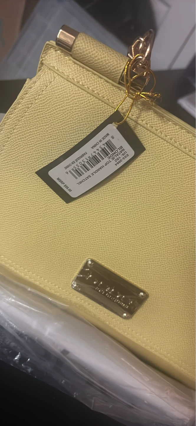 Bebe Yellow Metallic Top Handle Satchel - photo 4