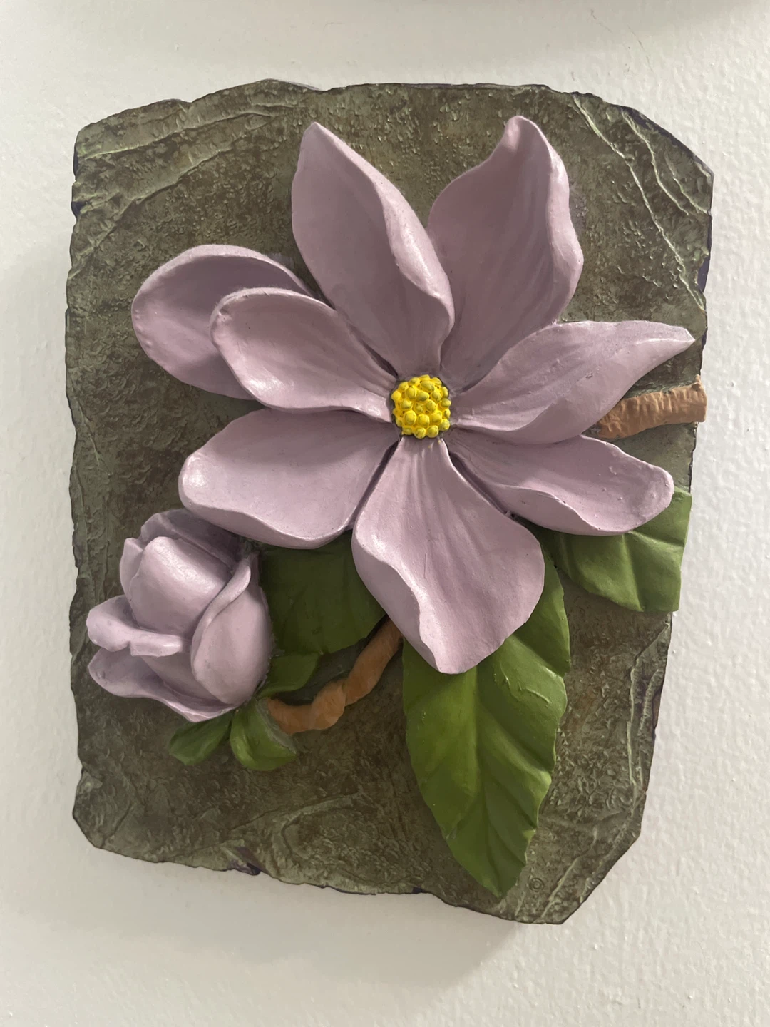 Floral Wall Decor Plaque Magnolia Rose