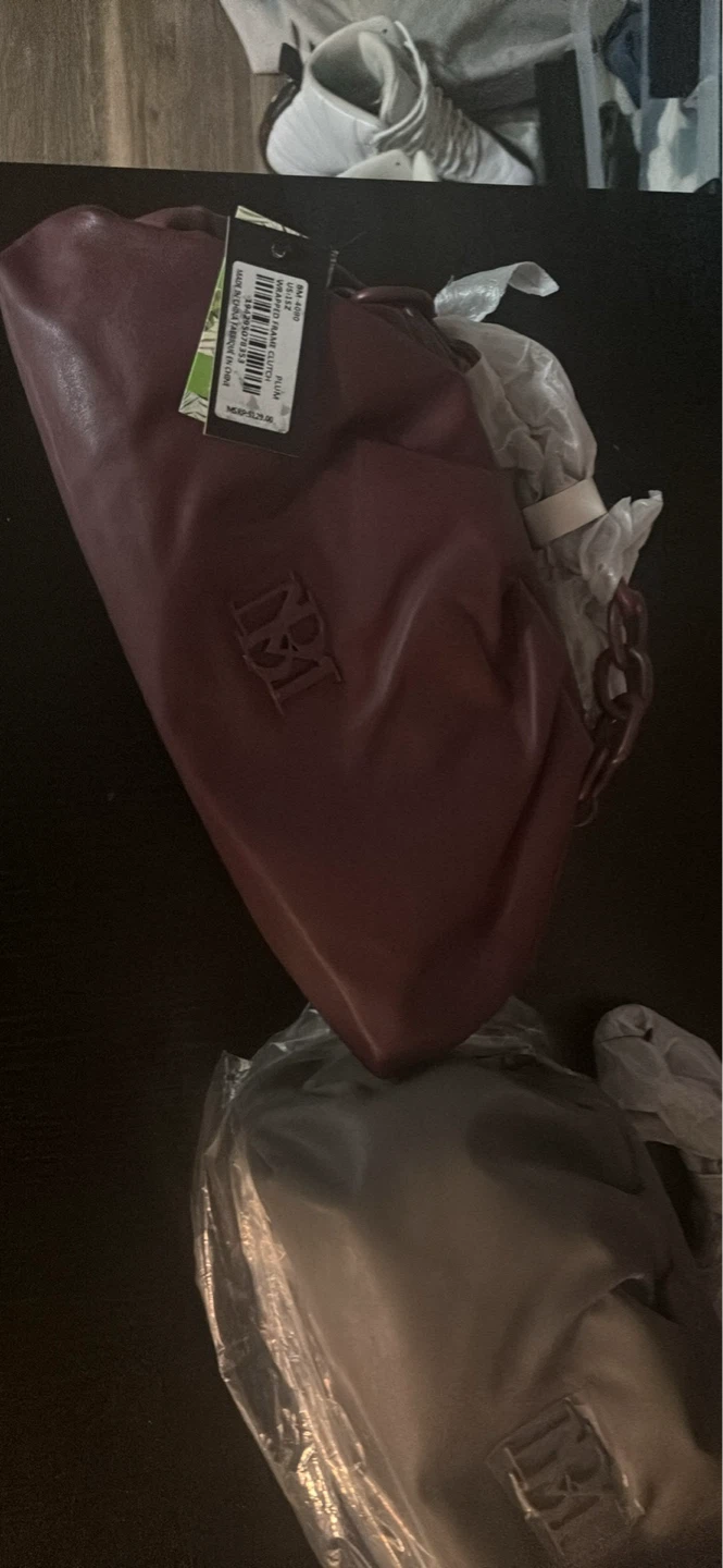 Badgley mishka  Plum Wrapped Frame Clutch