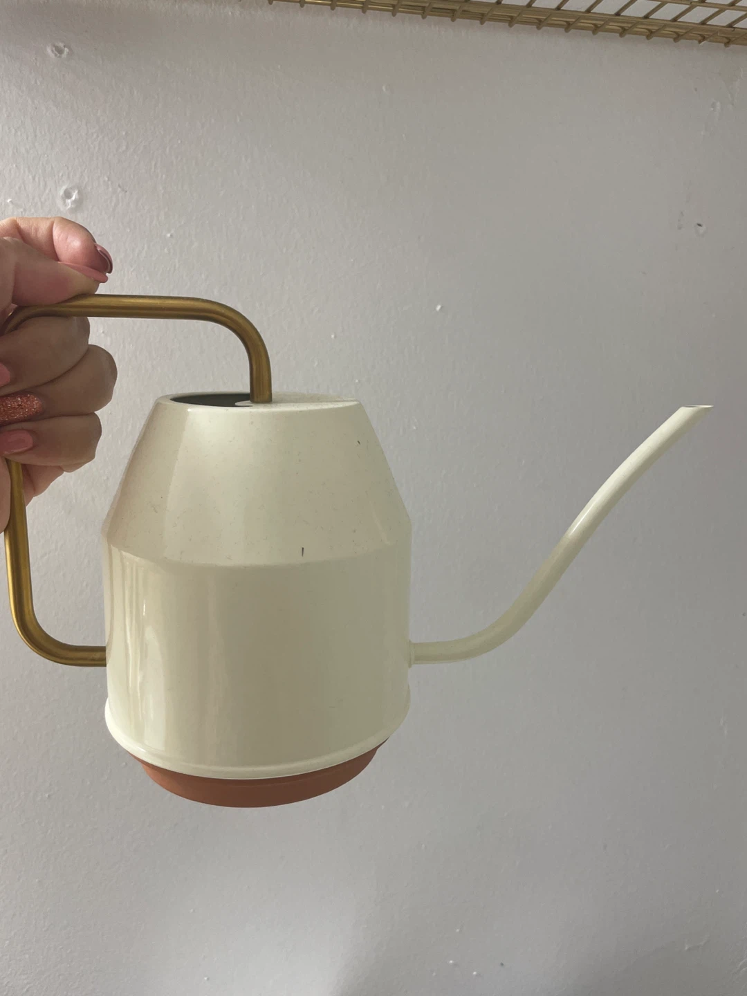 Cream Watering Can with Gold Handle - photo 2