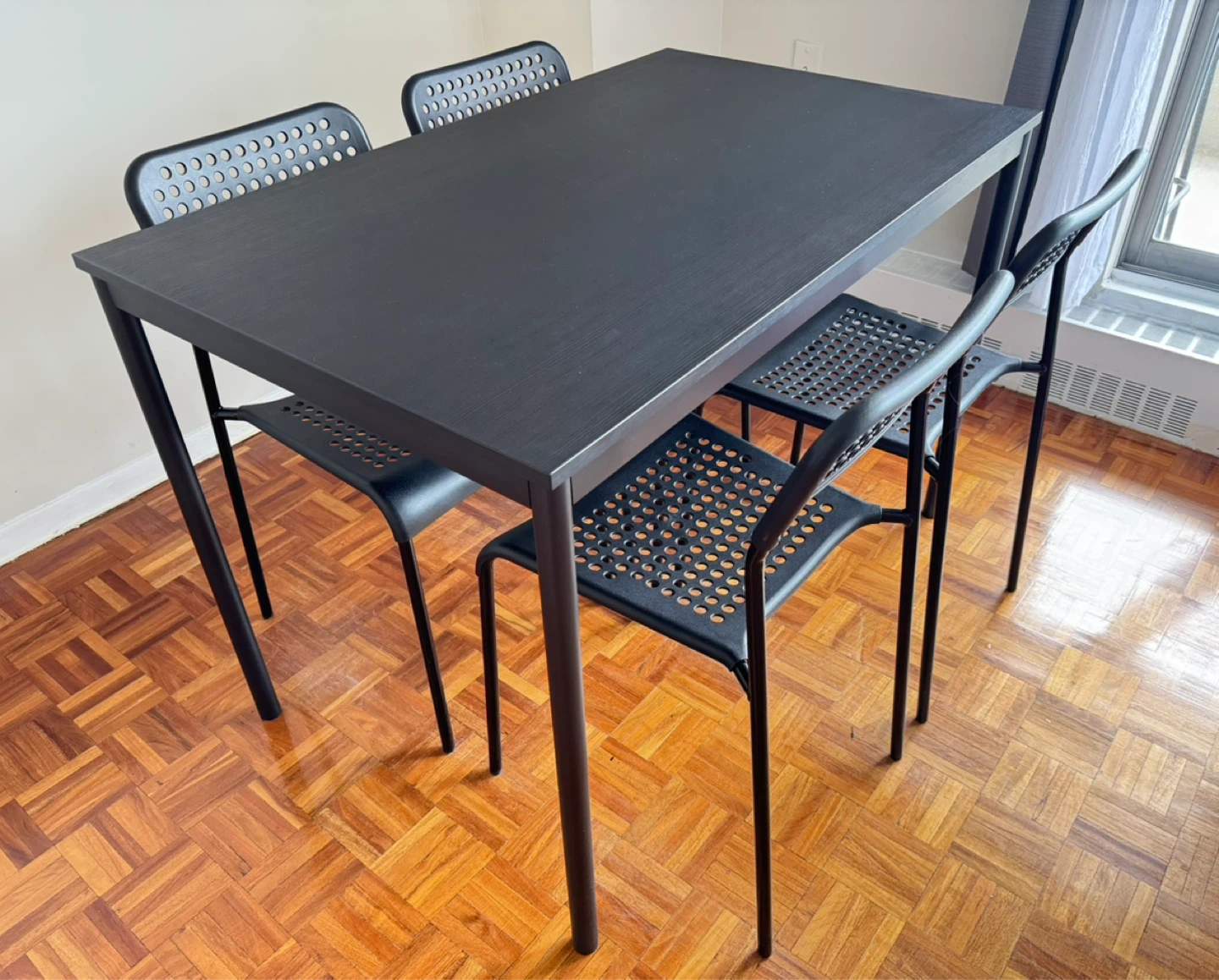 Black IKEA Dining Table and Chairs Set