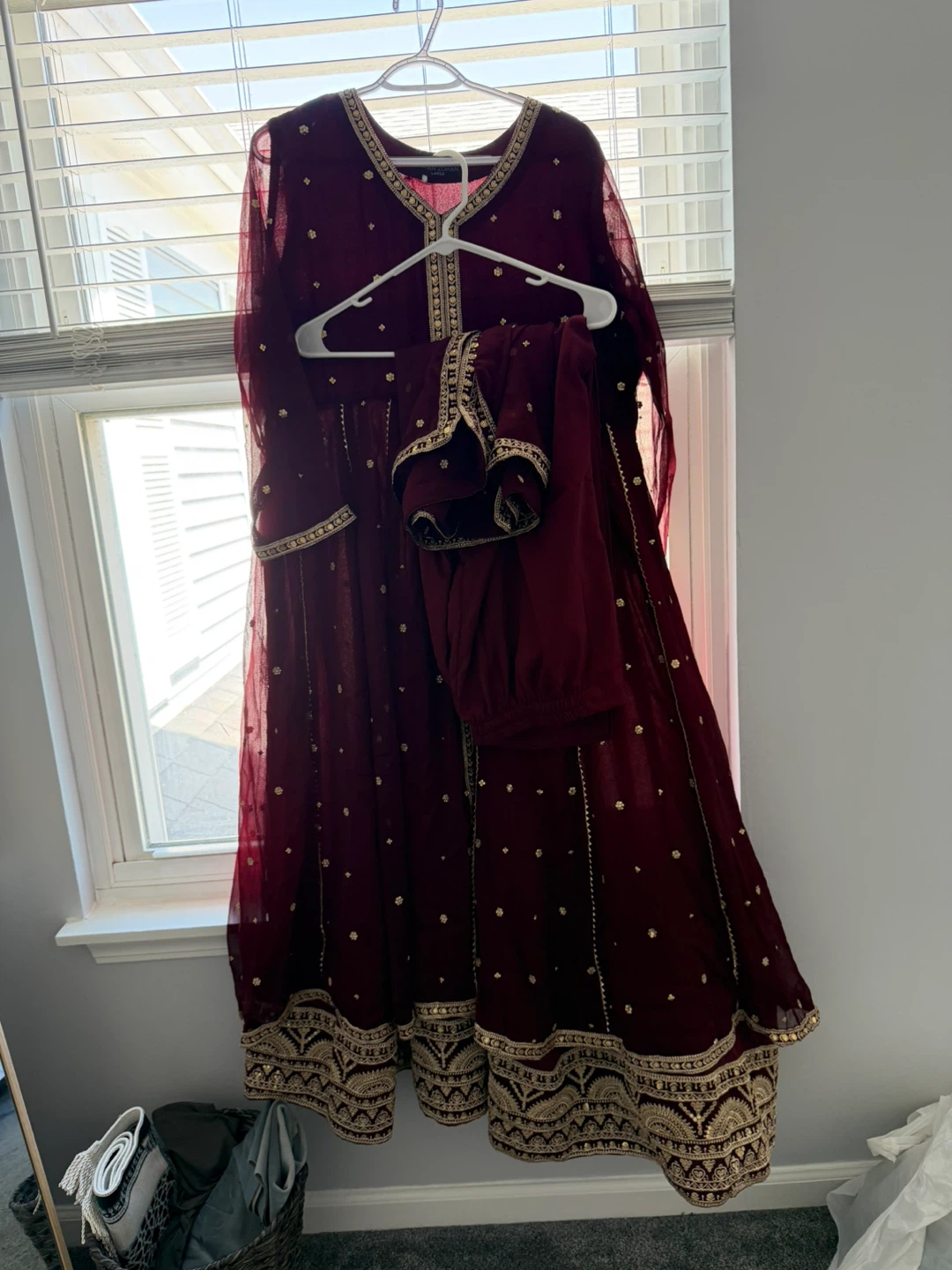 Maroon Embroidered Anarkali Suit - photo 2