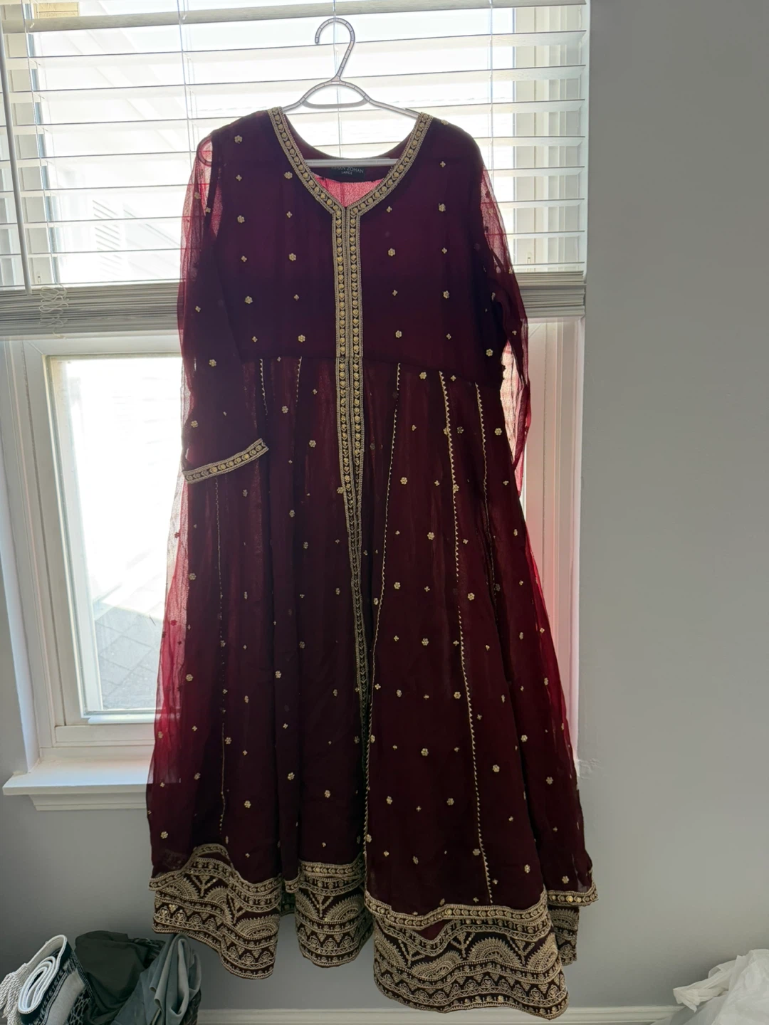 Maroon Embroidered Anarkali Suit