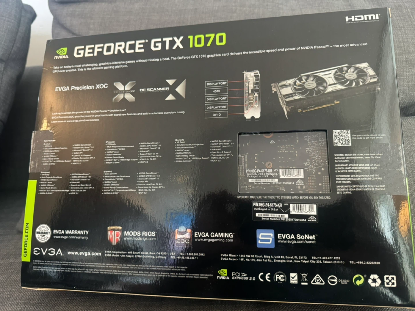 EVGA GeForce GTX 1070 SUPERCLOCKED Graphics Card - photo 2