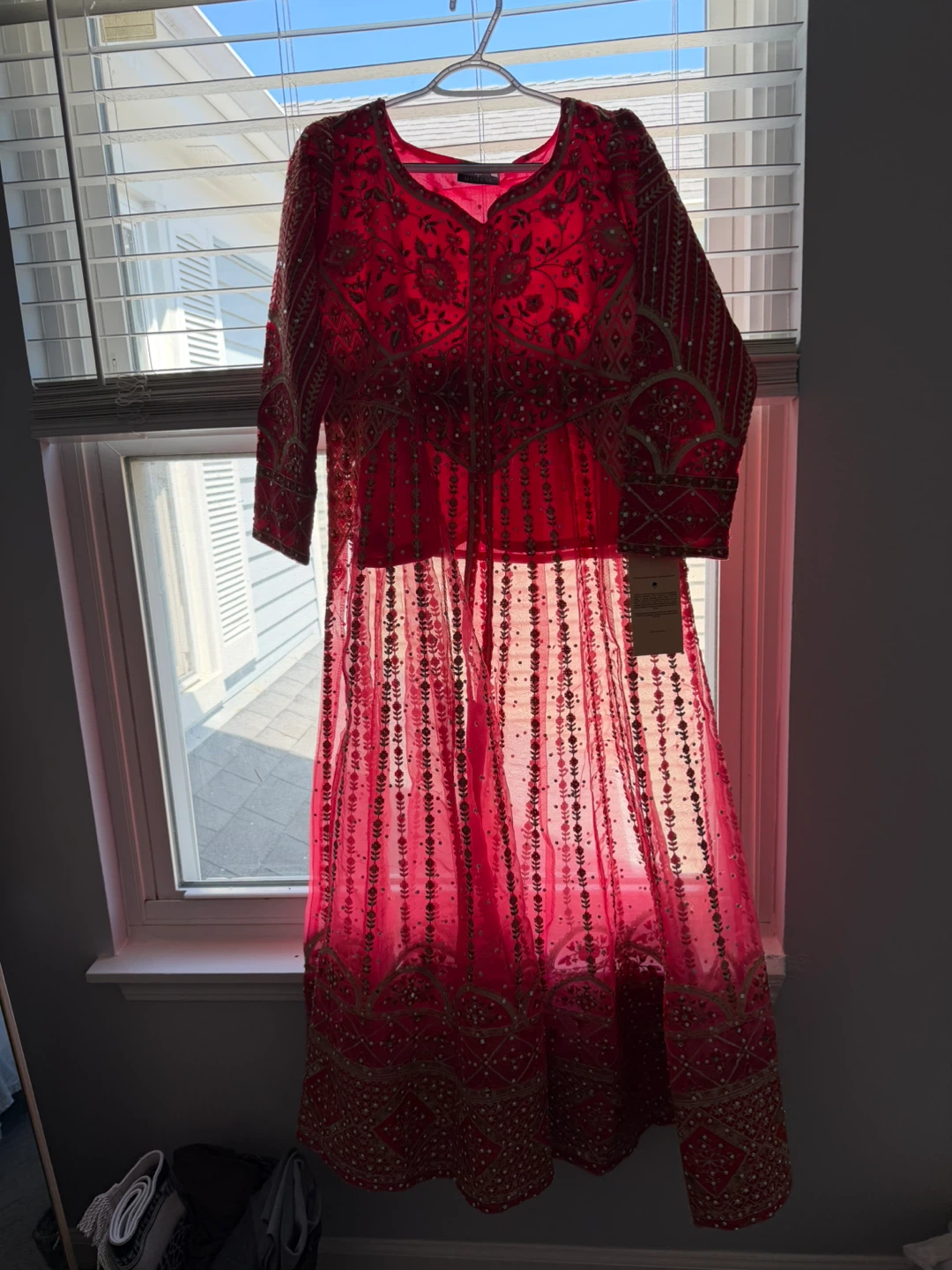 Pink Embroidered Indian Outfit