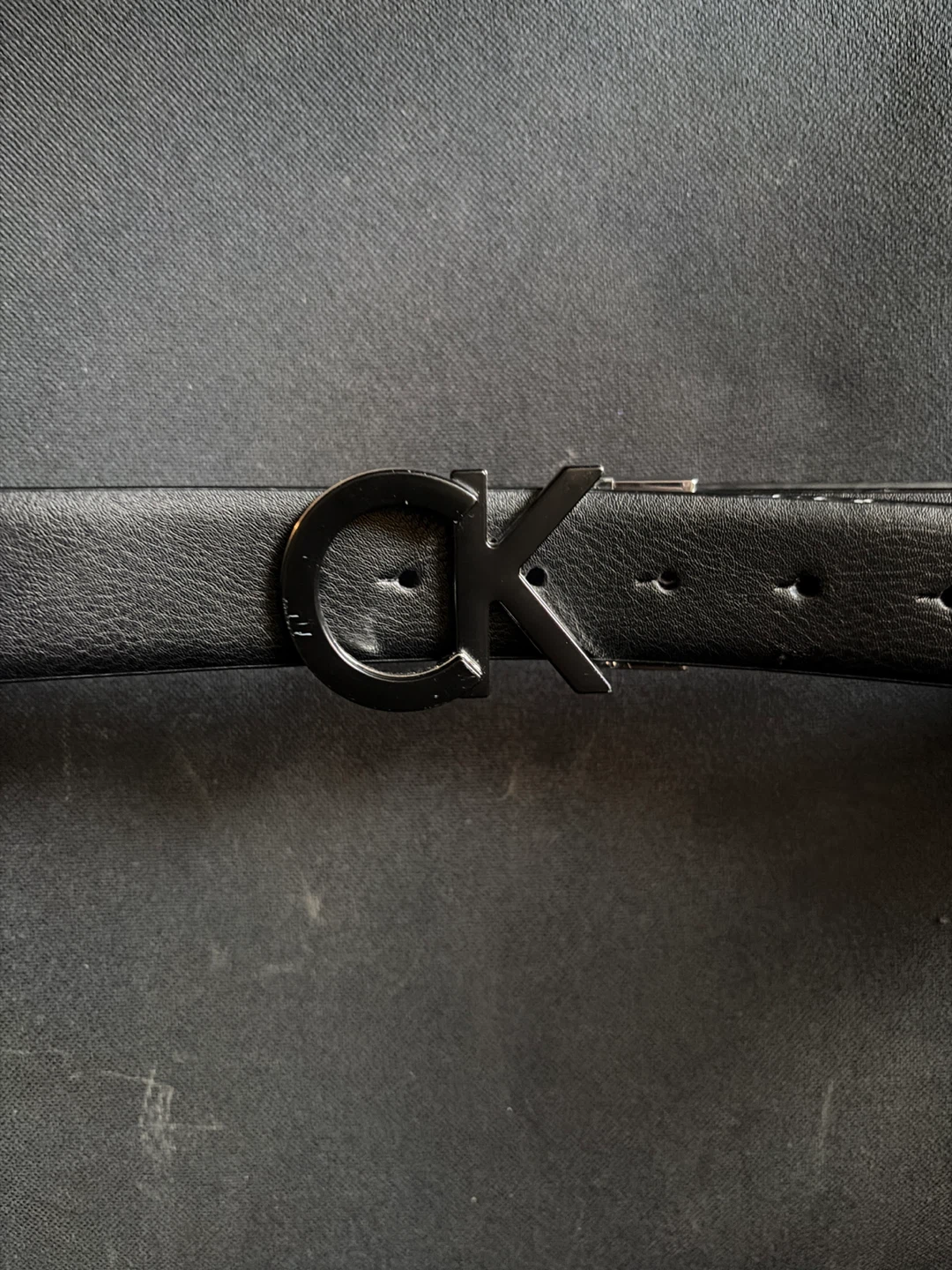 Calvin Klein Belt M 34-36 Synthetic Leather Black CK Buckle - photo 3