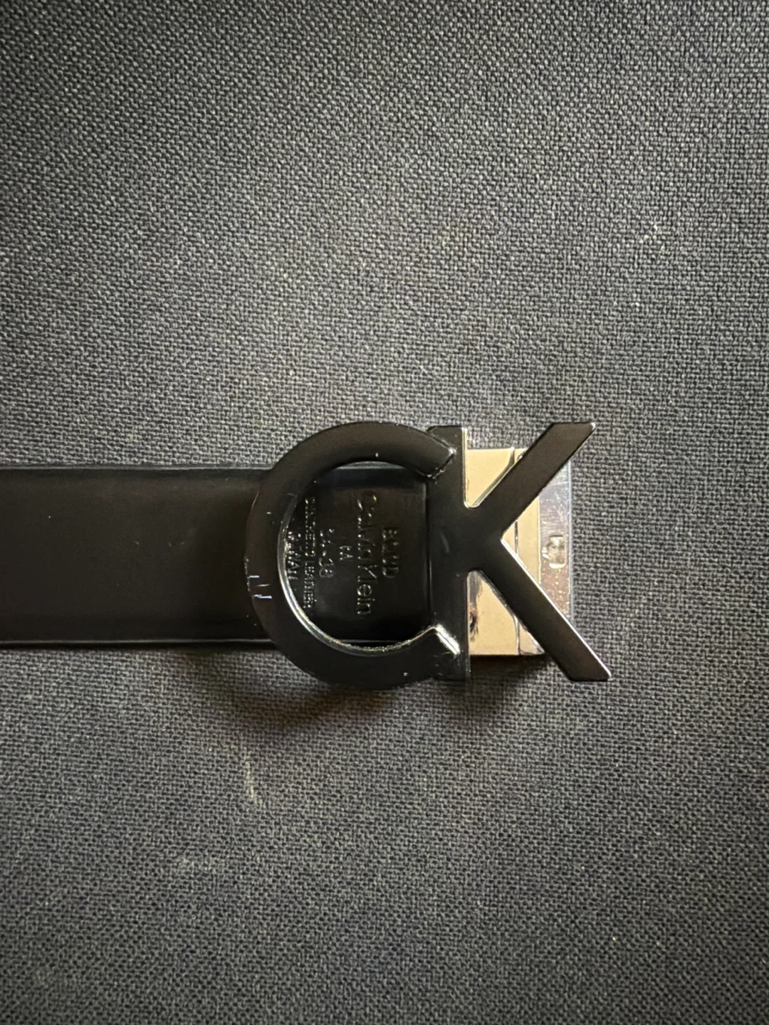 Calvin Klein Belt M 34-36 Synthetic Leather Black CK Buckle