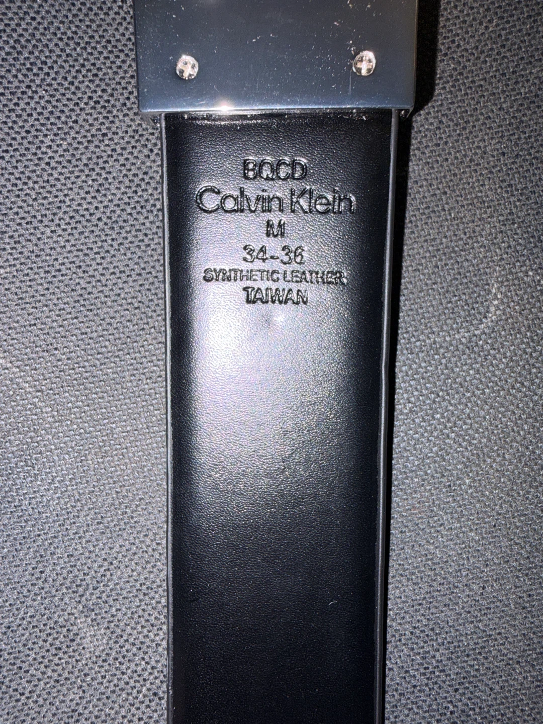 Calvin Klein Belt M 34-36 Synthetic Leather Black CK Buckle - photo 2
