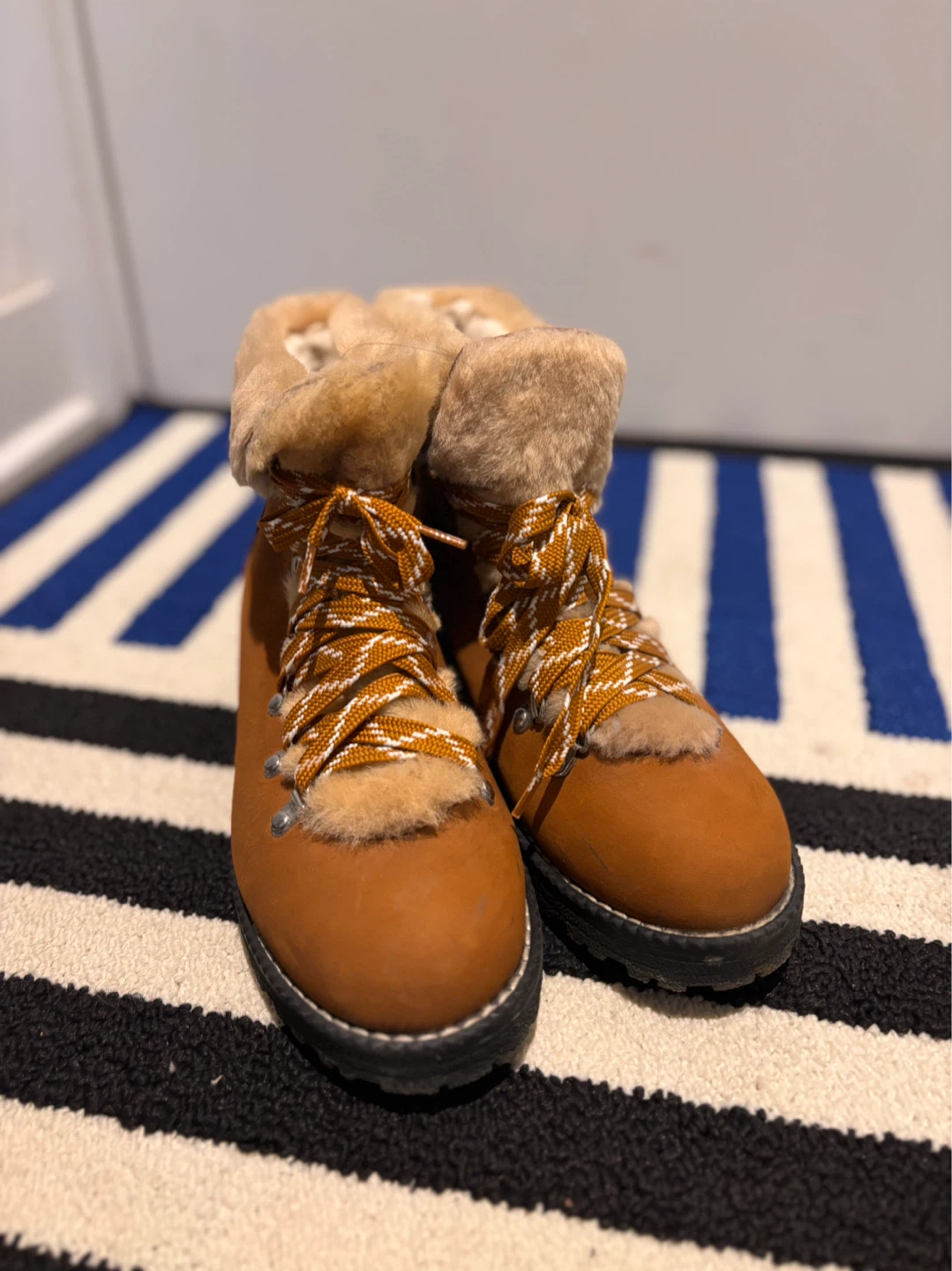 J. Crew Brown Suede Fur Lined Boots - Size 8