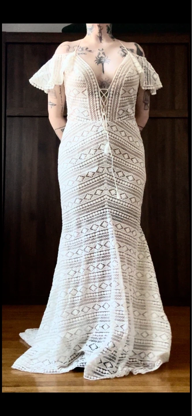 White Lace Mermaid Wedding Dress - photo 5