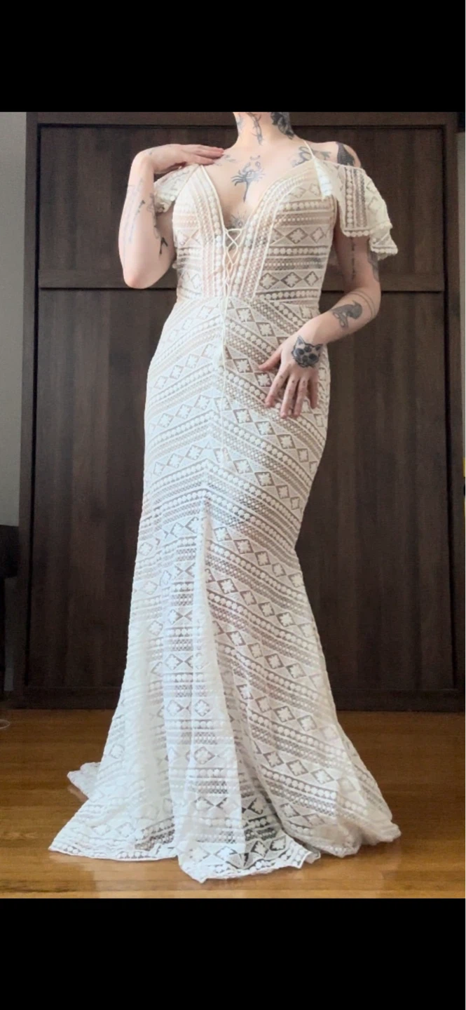 White Lace Mermaid Wedding Dress - photo 2