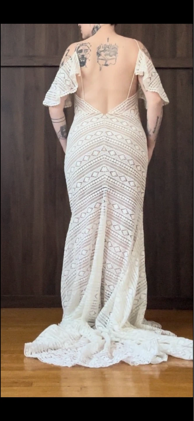 White Lace Mermaid Wedding Dress - photo 3