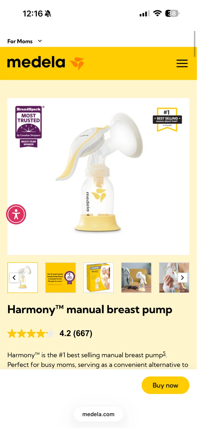 Medela Harmony Manual Breast Pump