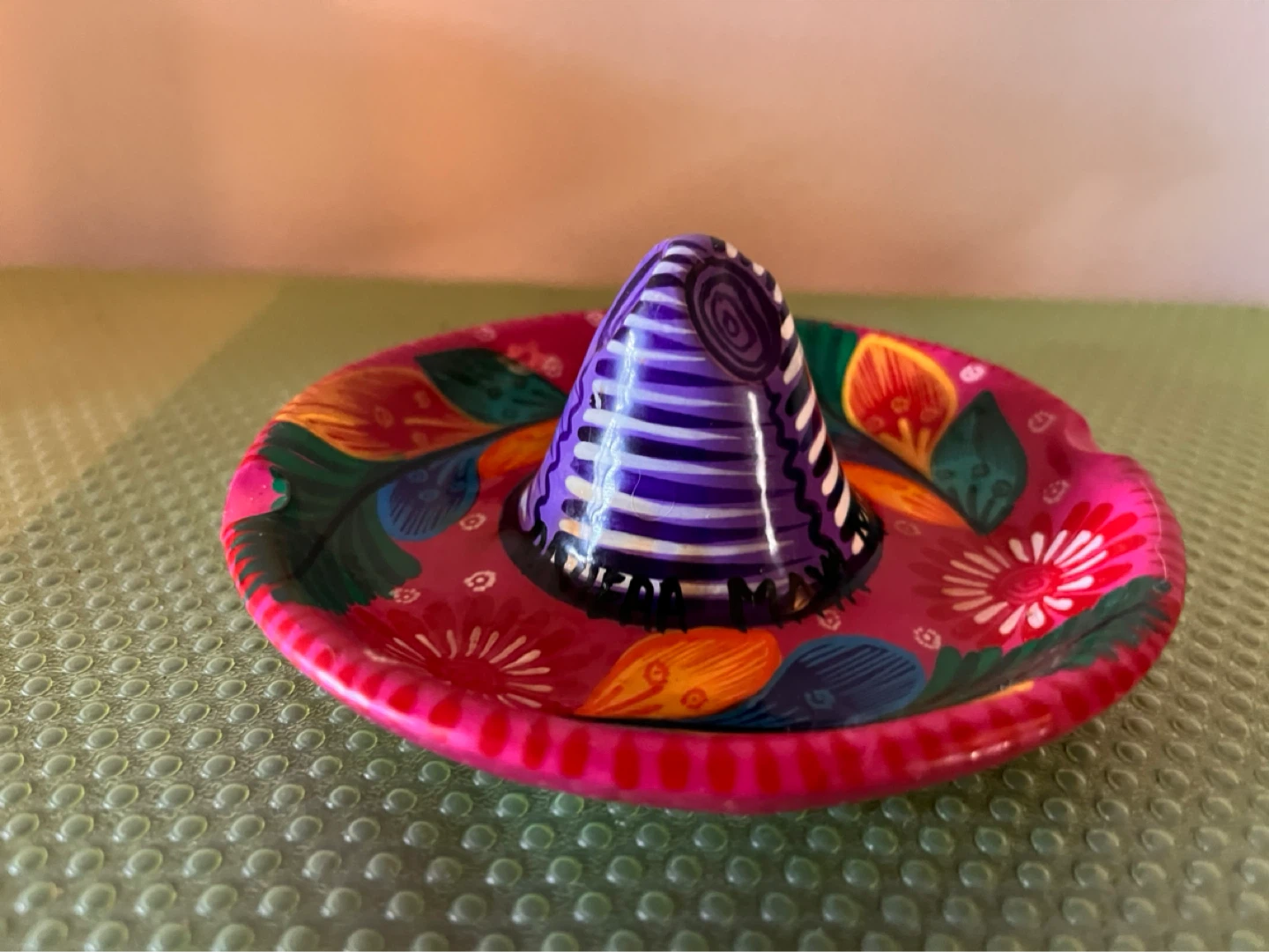 Hand-Painted Ceramic Sombrero Ashtray
