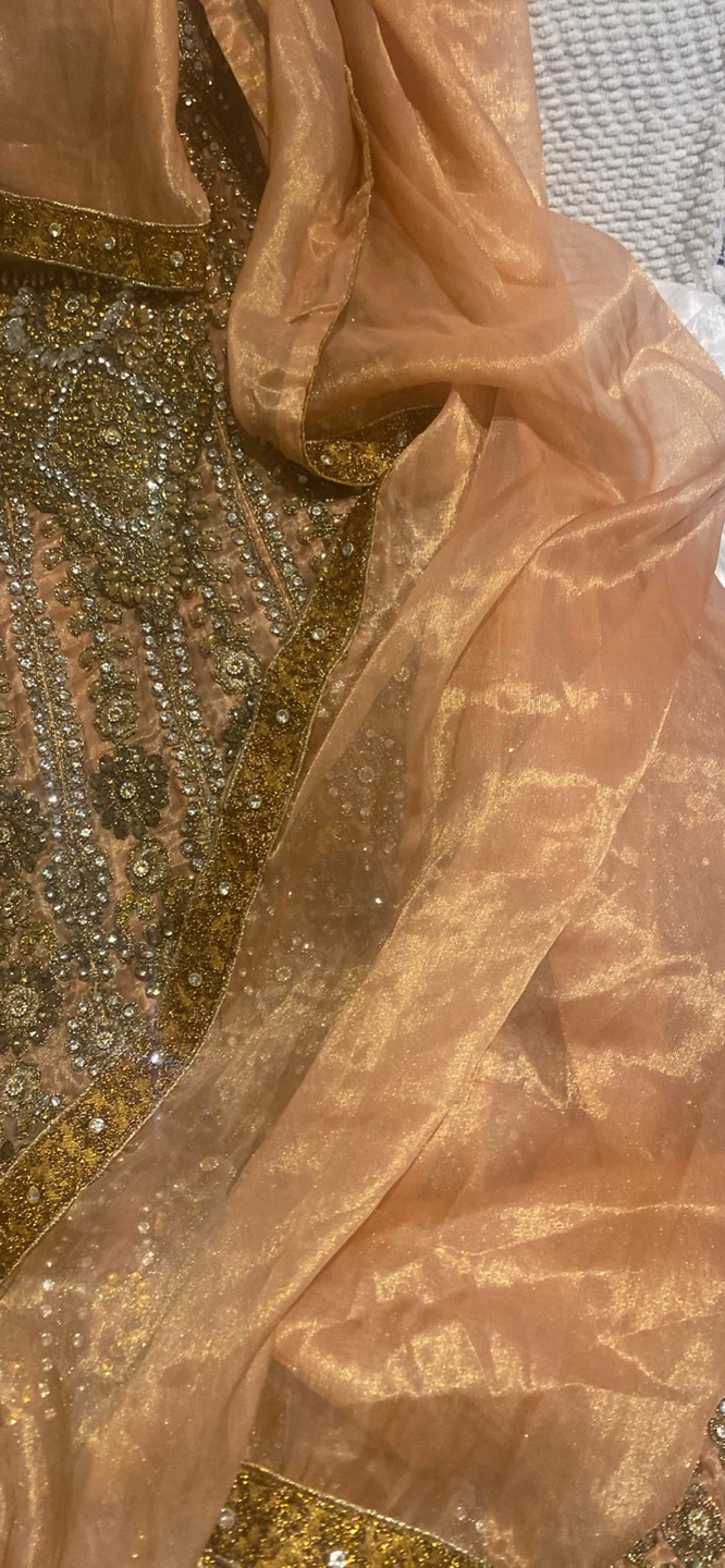 Embellished Peach Kameez