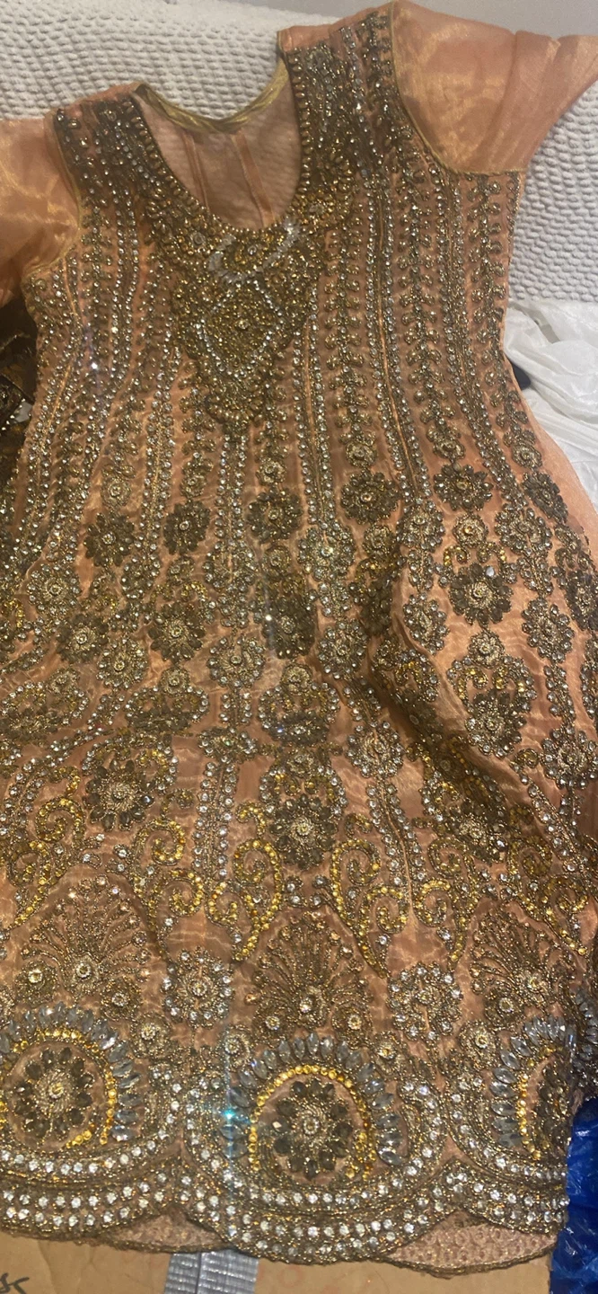 Embellished Peach Kameez - photo 5