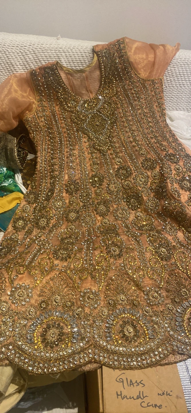 Embellished Peach Kameez - photo 2