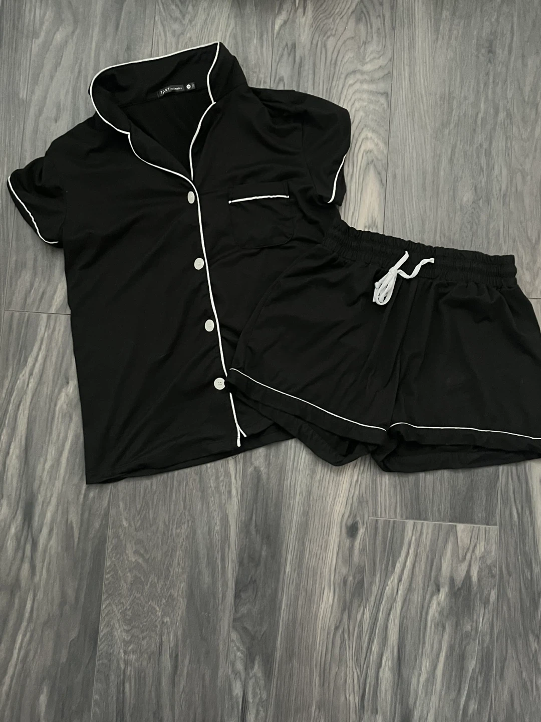Tart Intimates Black & White Trim Sleepwear/Loungewear Set