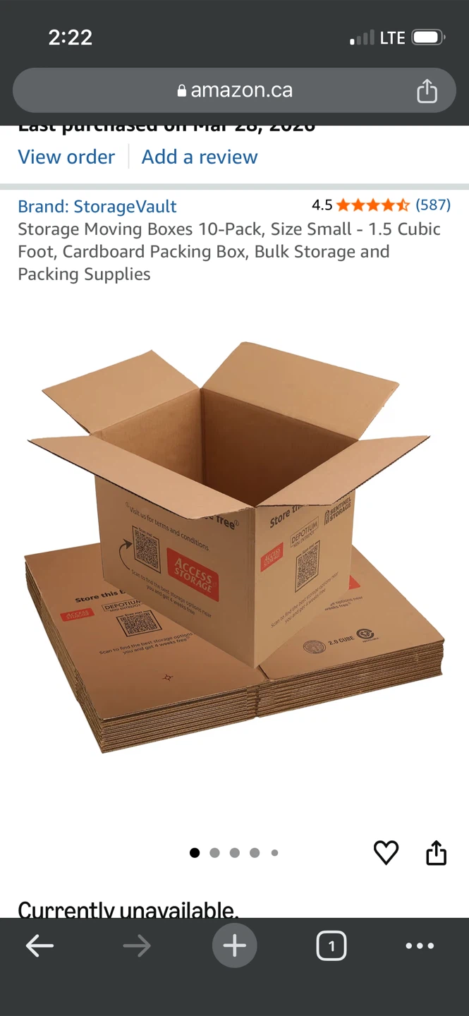 Access Storage Moving Boxes - 1.5 Cubic Foot