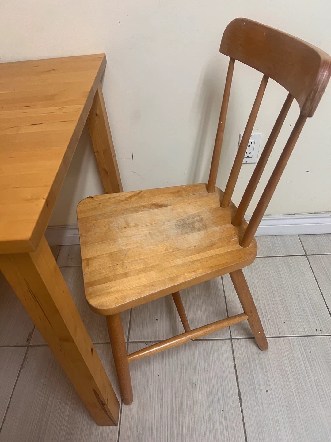 IKEA Wooden Dining Table and Two Chairs - photo 4