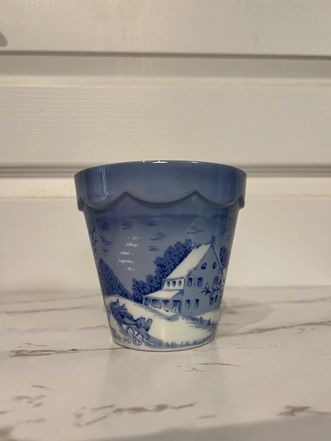 Vintage “The Homestead in Winter” Pot